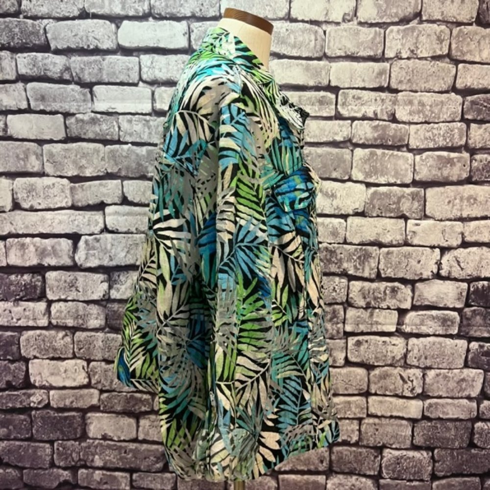 Ruby Rd. Multicolored Sheer Button Down Blouse Si… - image 9